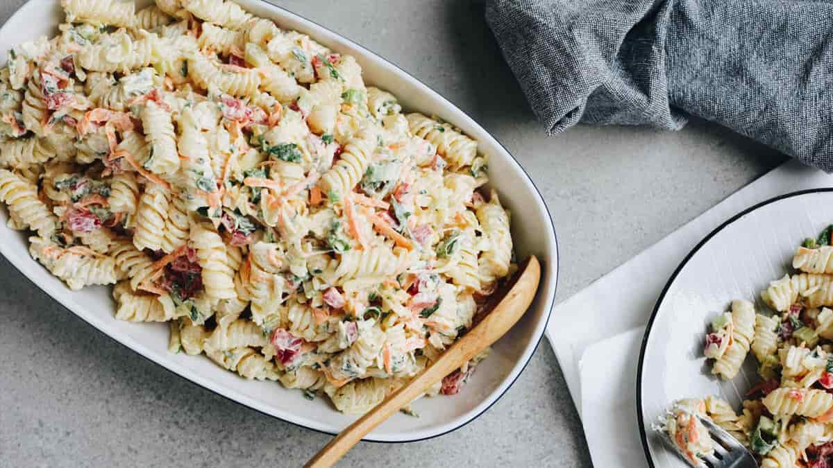  Pesto Pasta Salad with Mozzarella 