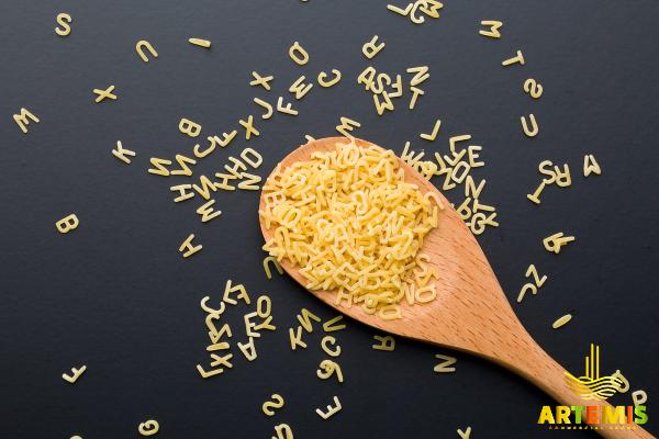 Organic alphabet pasta + purchase price, uses and properties