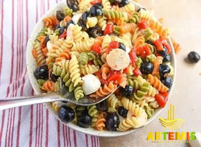 Colorful rotini pasta with complete explanations and familiarization