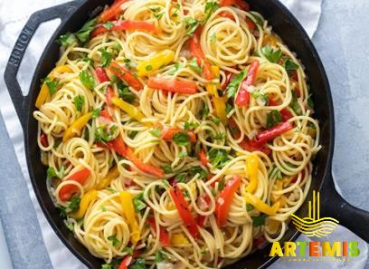 yellow pepper pasta with complete explanations and familiarization